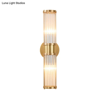 DecorBites™ Modern Brass Linear Wall Lamp with Clear Crystal Sconce - 2 Lights, Stylish Design