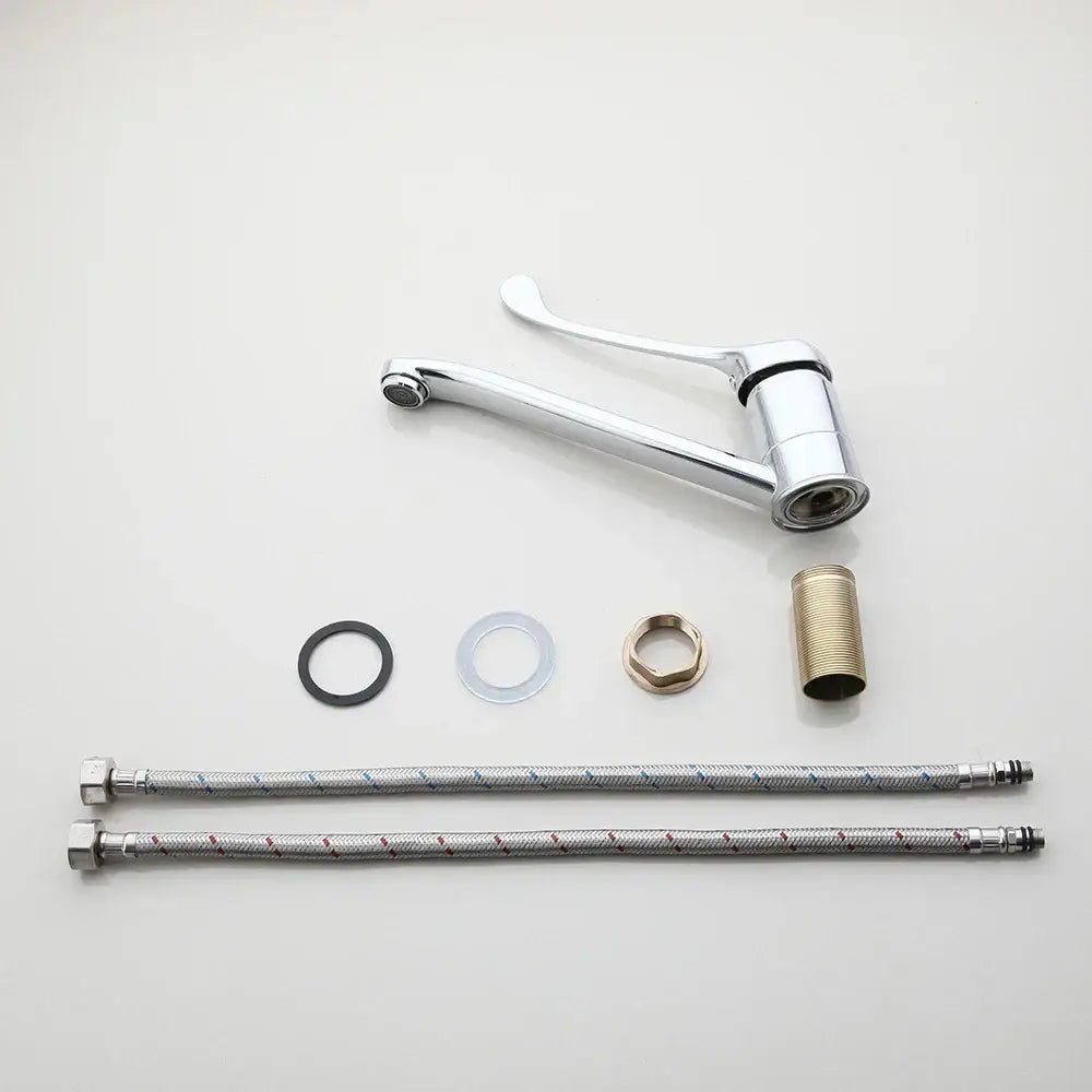 Modern brass long handle basin faucet chrome kitchen mixer tap