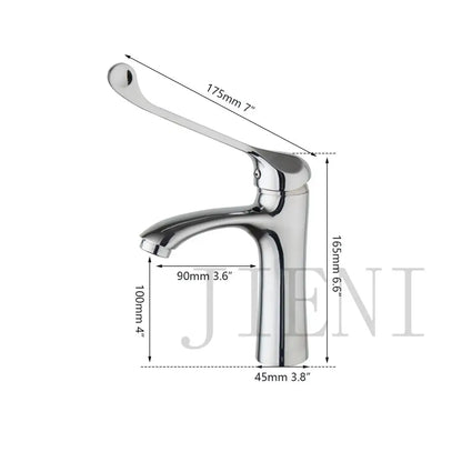 Modern brass long handle basin faucet chrome kitchen mixer tap