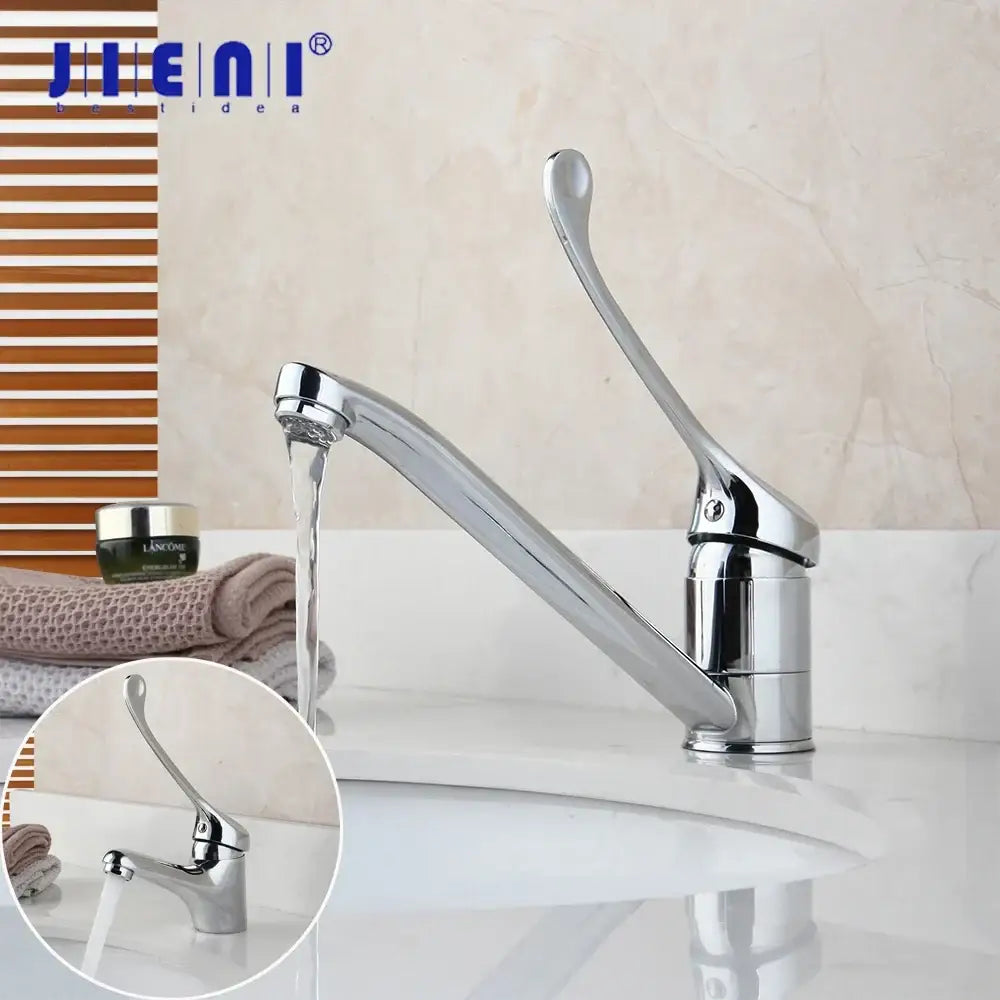 Modern brass long handle basin faucet chrome kitchen mixer tap