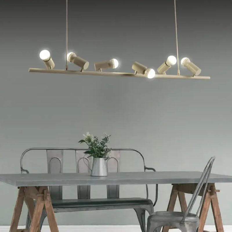 Modern brass metal island lamp adjustable dining room pendant light