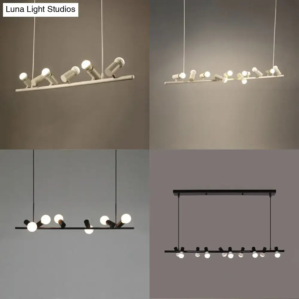 Modern brass metal island lamp adjustable dining room pendant light