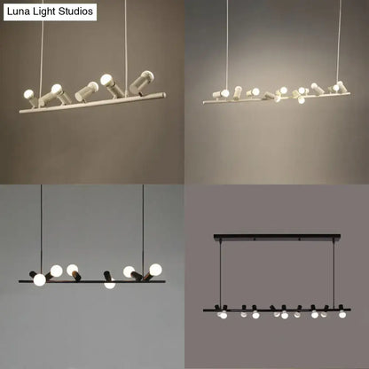 Modern brass metal island lamp adjustable dining room pendant light