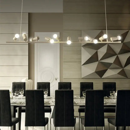 Modern brass metal island lamp adjustable dining room pendant light