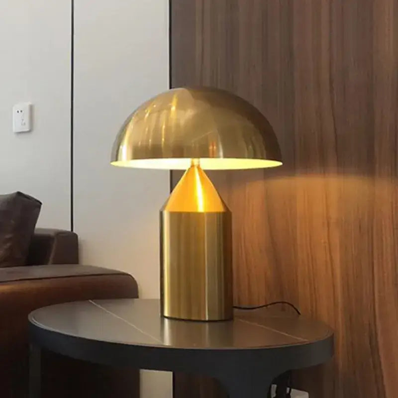 Modern brass mushroom metal led table lamp bedroom night light