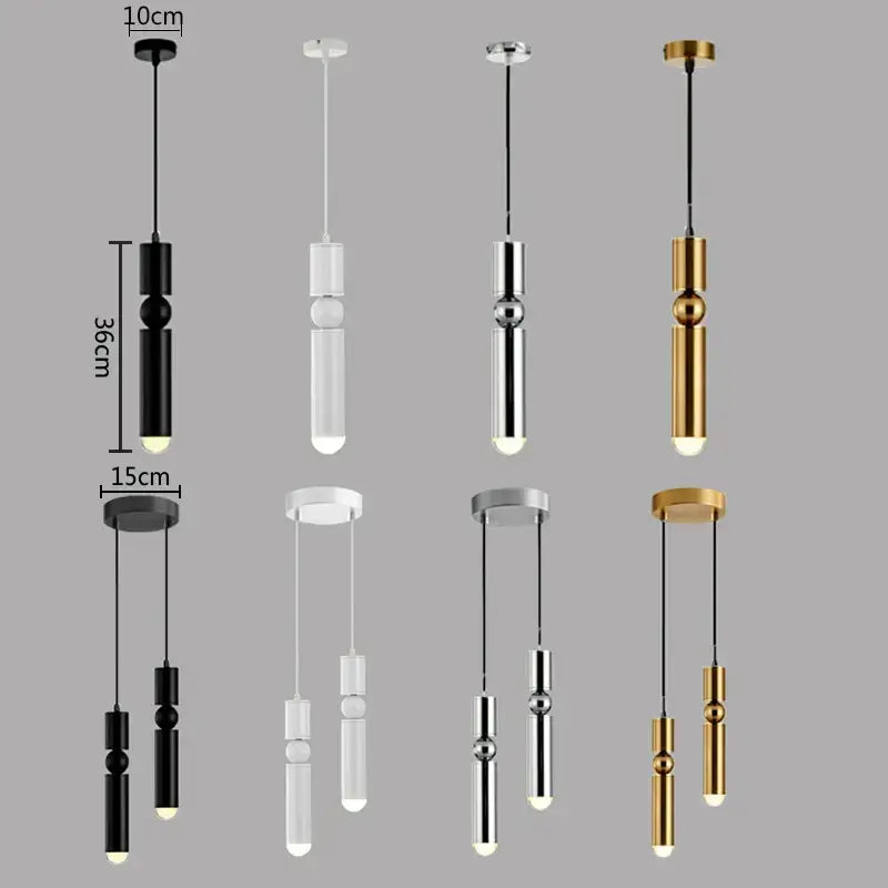 Modern brass pendant light kitchen minimalist led hanging lamp