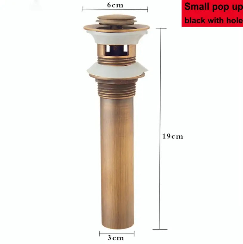 Modern brass pop up drain for bathroom sink four finishes