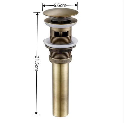 Modern brass pop up drain for bathroom sink four finishes
