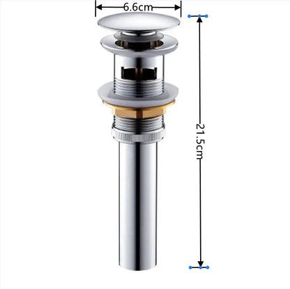 Modern brass pop up drain for bathroom sink four finishes