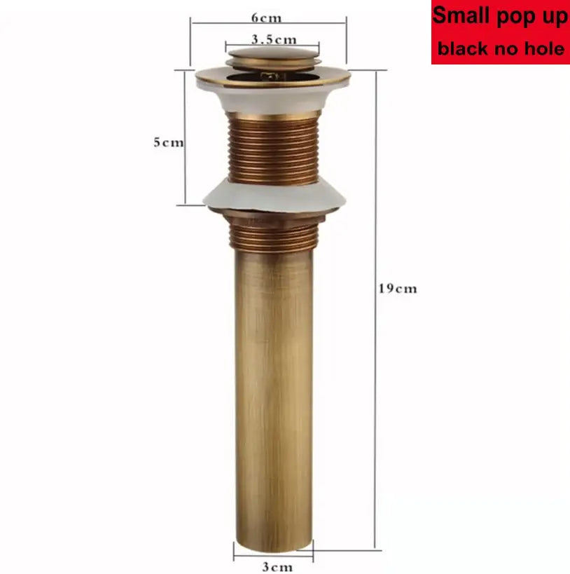 Modern brass pop up drain for bathroom sink four finishes