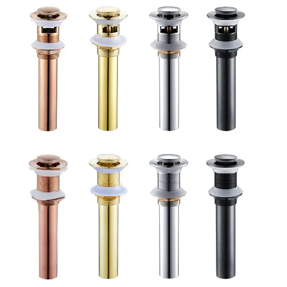 Modern brass pop up drain for bathroom sink four finishes