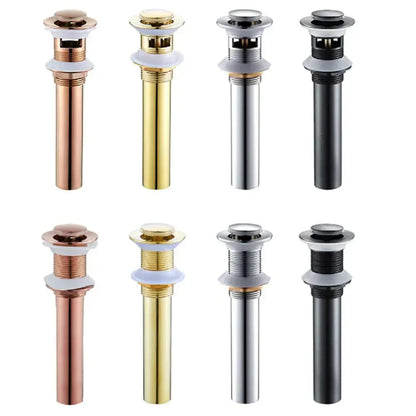 Modern brass pop up drain for bathroom sink four finishes