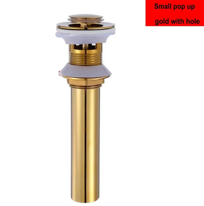 Modern brass pop up drain for bathroom sink four finishes
