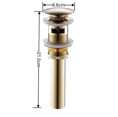 Modern brass pop up drain for bathroom sink four finishes