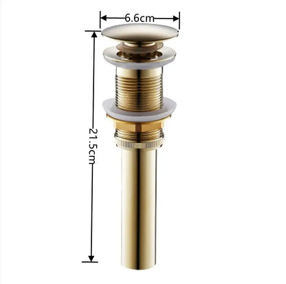 Modern brass pop up drain for bathroom sink four finishes