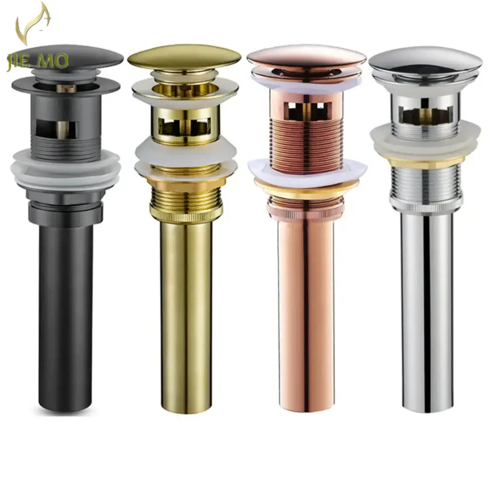 Modern brass pop up drain for bathroom sink four finishes