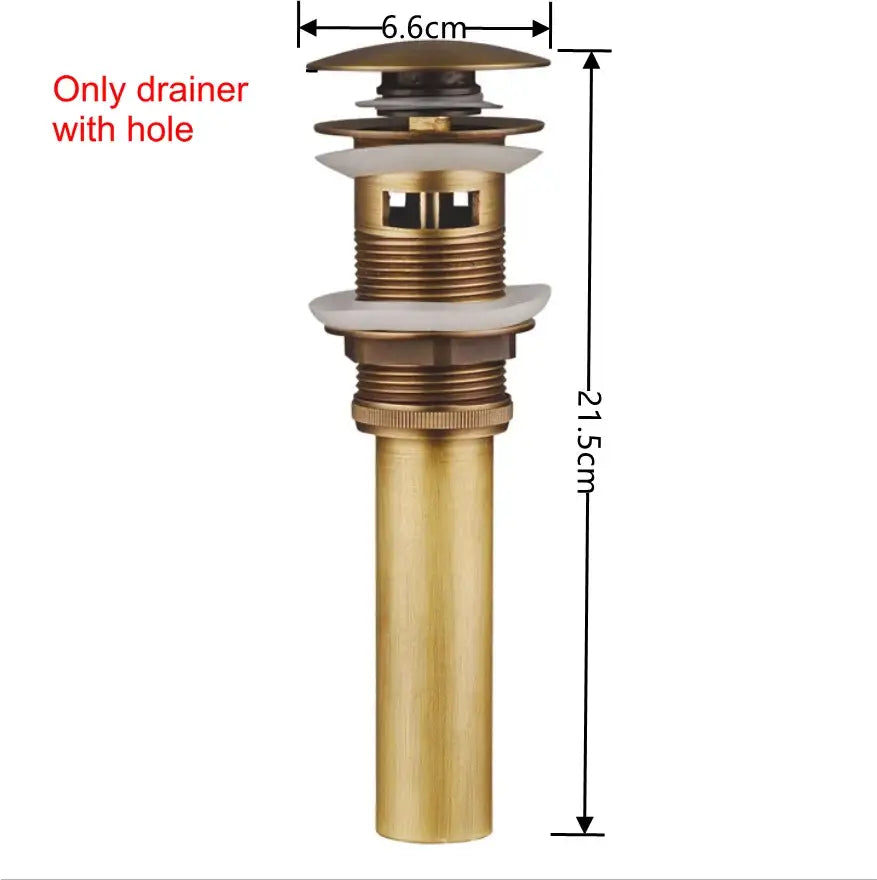 Modern brass pop up drain for bathroom sink four finishes