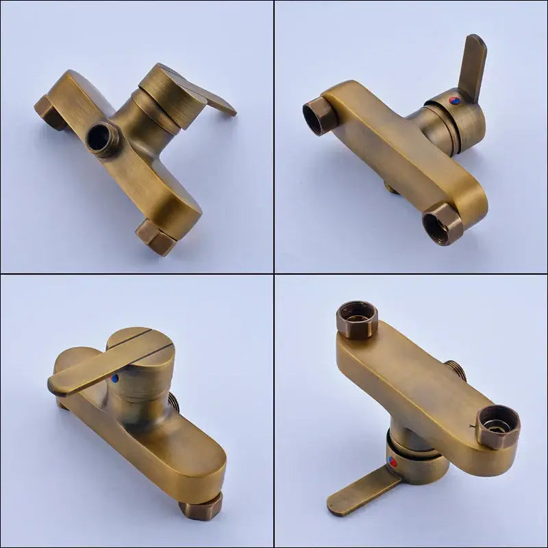 Modern brass rainfall shower faucet set with handshower for bathroom