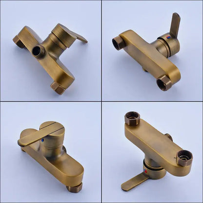 Modern brass rainfall shower faucet set with handshower for bathroom
