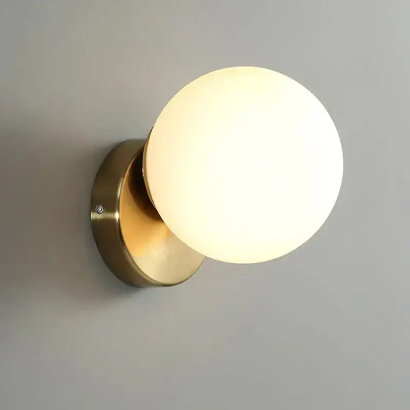 Modern brass round ceiling lamp hallway frosted glass globe
