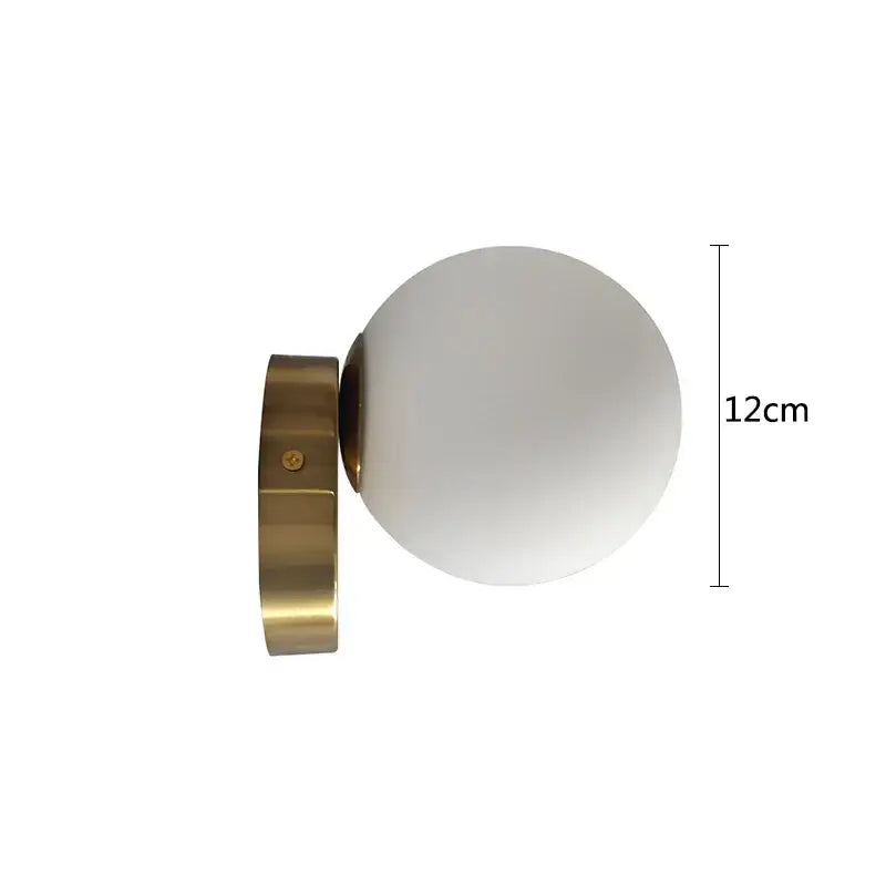 Modern brass round ceiling lamp hallway frosted glass globe