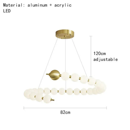 Modern brass round led pendant lights dining room frosted glass chandelier