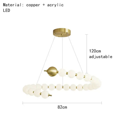Modern brass round led pendant lights dining room frosted glass chandelier