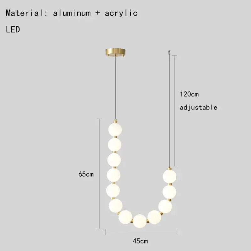 Modern brass round led pendant lights dining room frosted glass chandelier