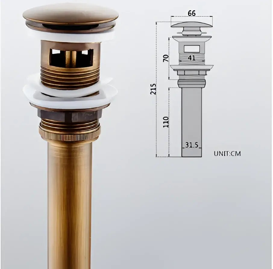 Modern brass round siphon p-trap set gun grey bathroom drainer