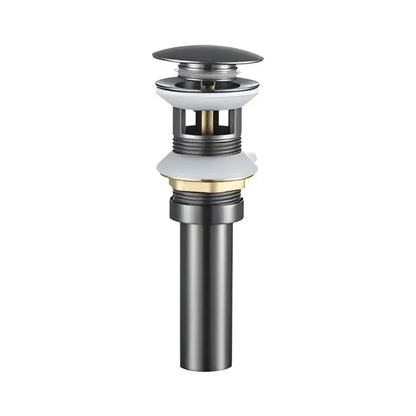 Modern brass round siphon p-trap set gun grey bathroom drainer