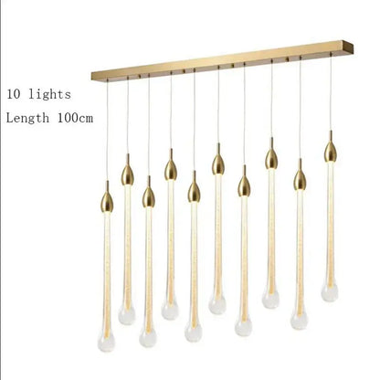 Modern brass round stairs led chandelier glass villa dining room