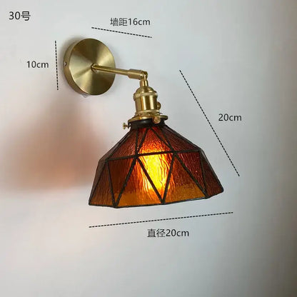 Modern brass ruffled clear glass led wall sconce bathroom light