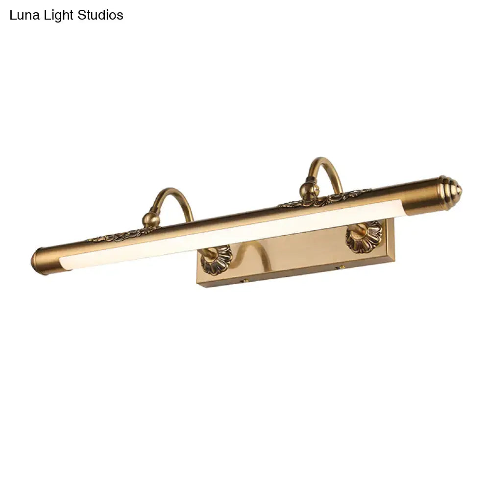 Modern brass scrollwork wall mount light bathroom vanity fixture