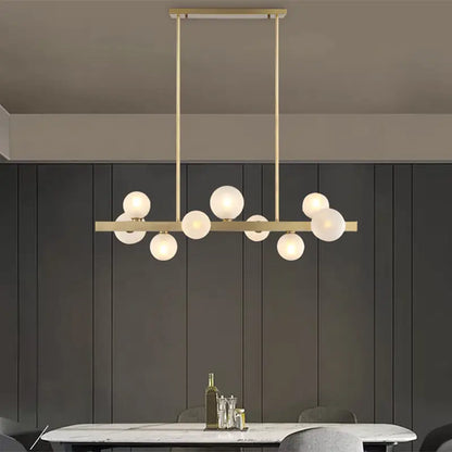 Modern brass simplicity globe pendant dining room frosted glass light
