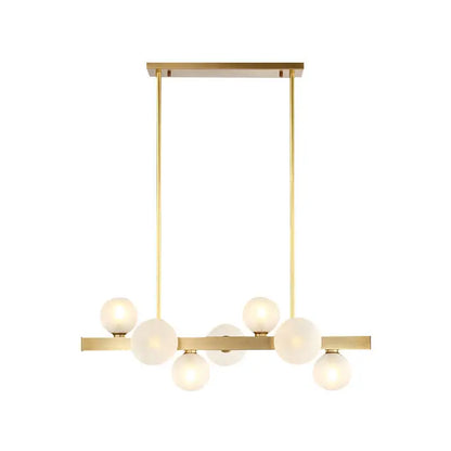 Modern brass simplicity globe pendant dining room frosted glass light