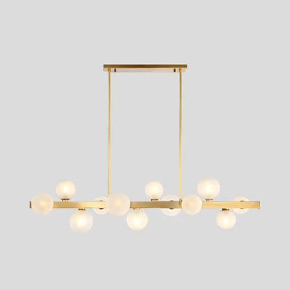 Modern brass simplicity globe pendant dining room frosted glass light