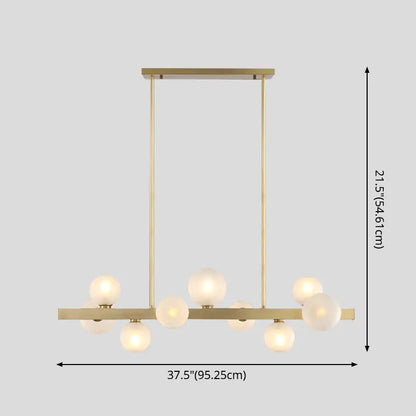 Modern brass simplicity globe pendant dining room frosted glass light