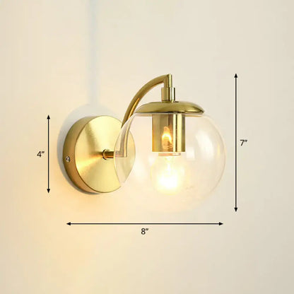 Modern brass smoked glass stairway wall lighting fixture