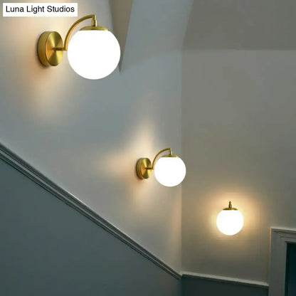 Modern brass smoked glass stairway wall lighting fixture
