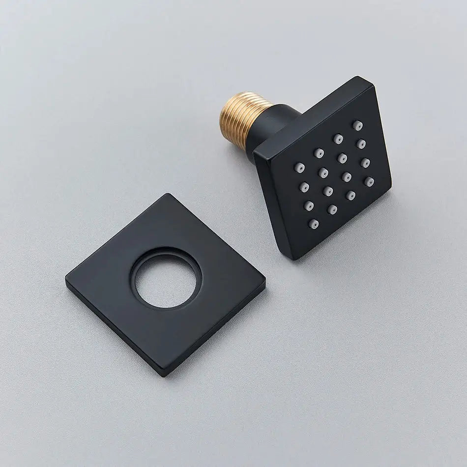 Modern brass square body spray shower jets bathroom massage nozzles