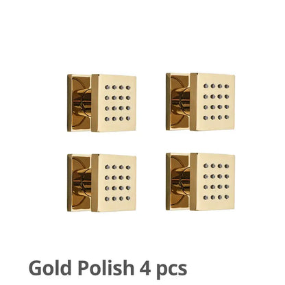 Modern brass square body spray shower jets bathroom massage nozzles
