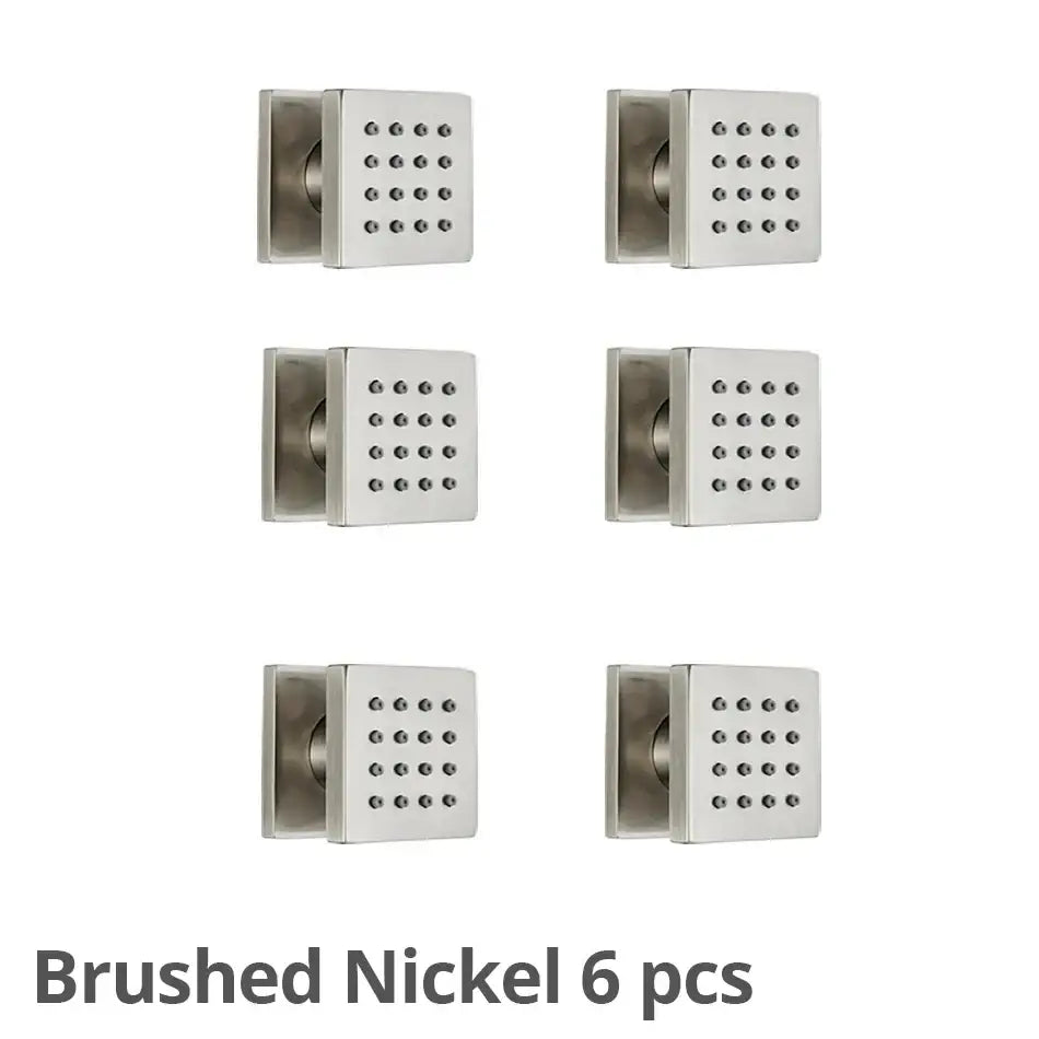 Modern brass square body spray shower jets bathroom massage nozzles