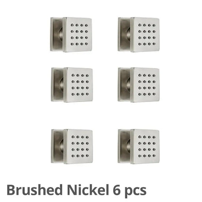 Modern brass square body spray shower jets bathroom massage nozzles