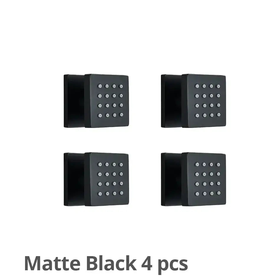 Modern brass square body spray shower jets bathroom massage nozzles