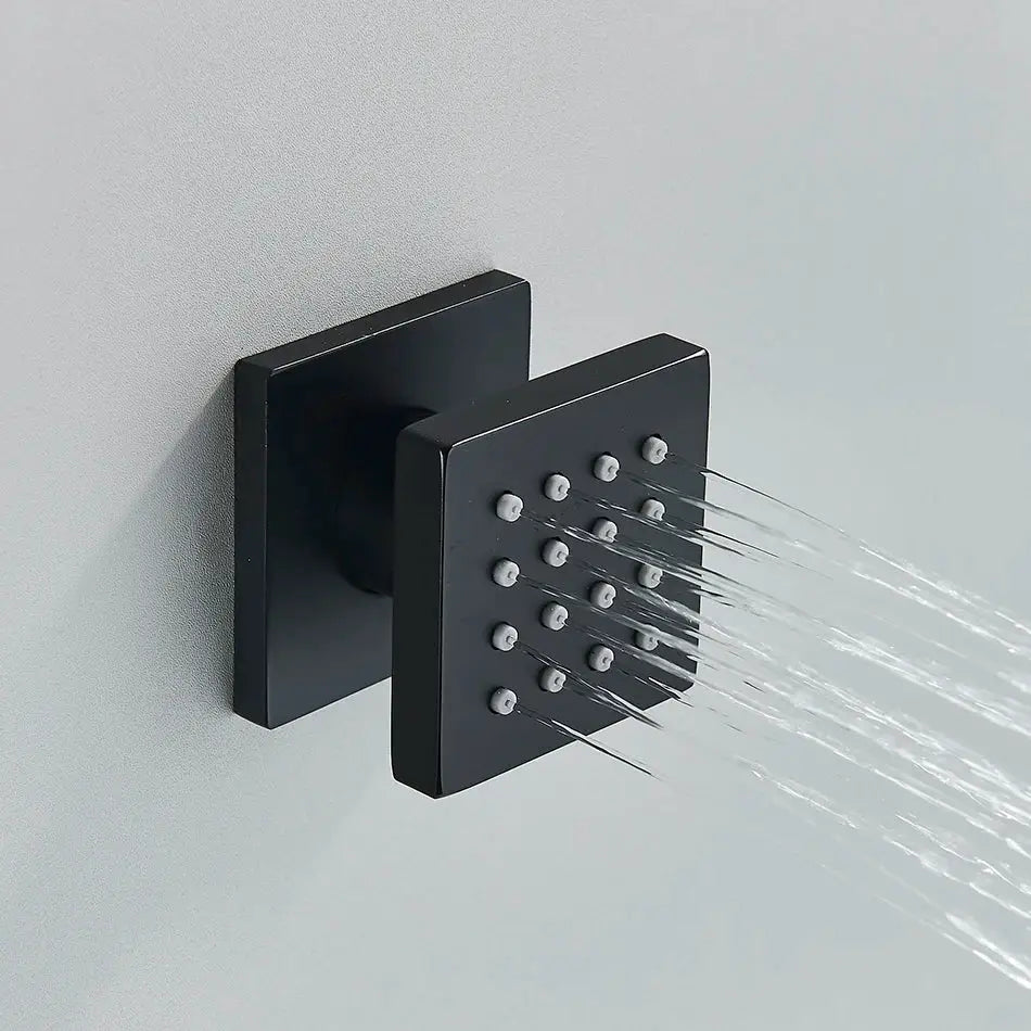 Modern brass square body spray shower jets bathroom massage nozzles