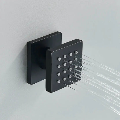 Modern brass square body spray shower jets bathroom massage nozzles