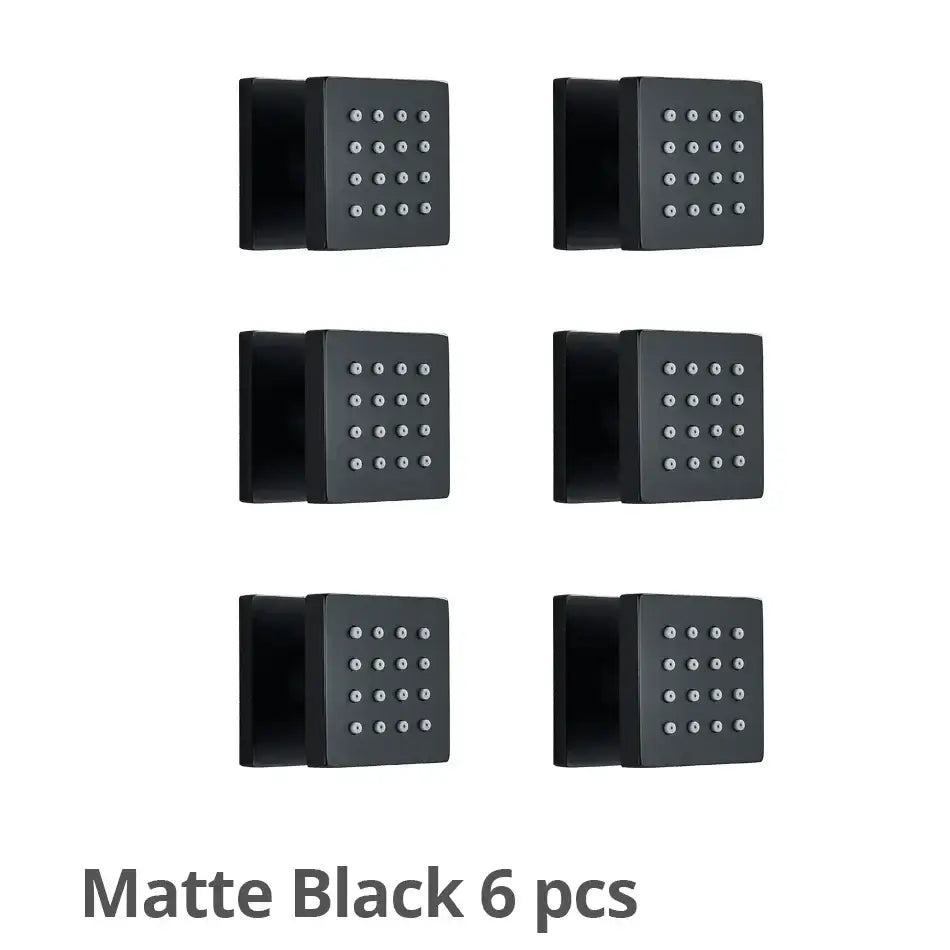 Modern brass square body spray shower jets bathroom massage nozzles