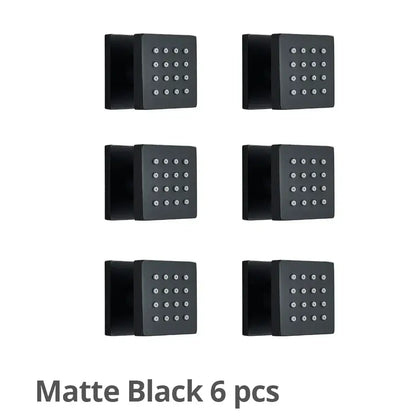 Modern brass square body spray shower jets bathroom massage nozzles