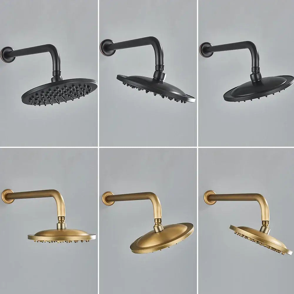 Modern brass square rainfall shower faucet set bathroom mixer system