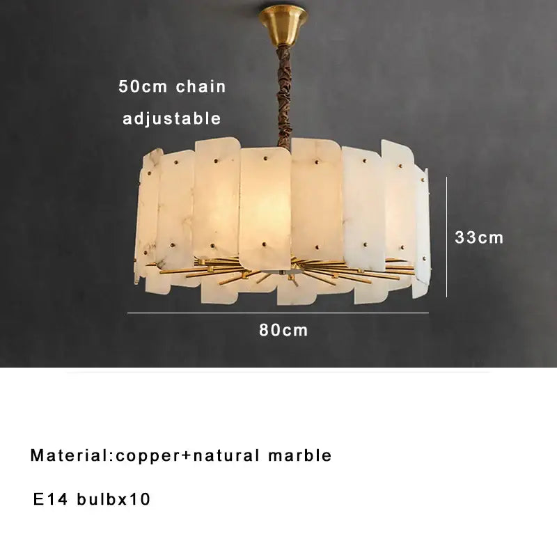 Modern brass stone pendant light for dining room